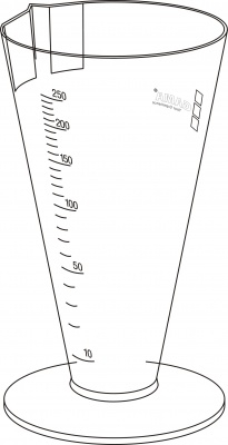 Urinal conic measuring cup 250 ml - yellow